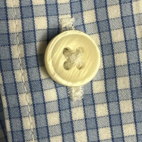 Peter Millar | Crown Nanoluxe Button Down Checkered Shirt | Large - 17.5 Long - Picture 5 of 6